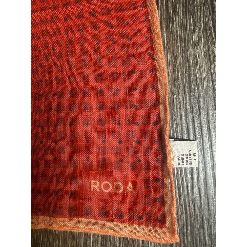 Roda 100% Linen Pocket Square In Multicolor Made in Italy - Picture 2 of 4